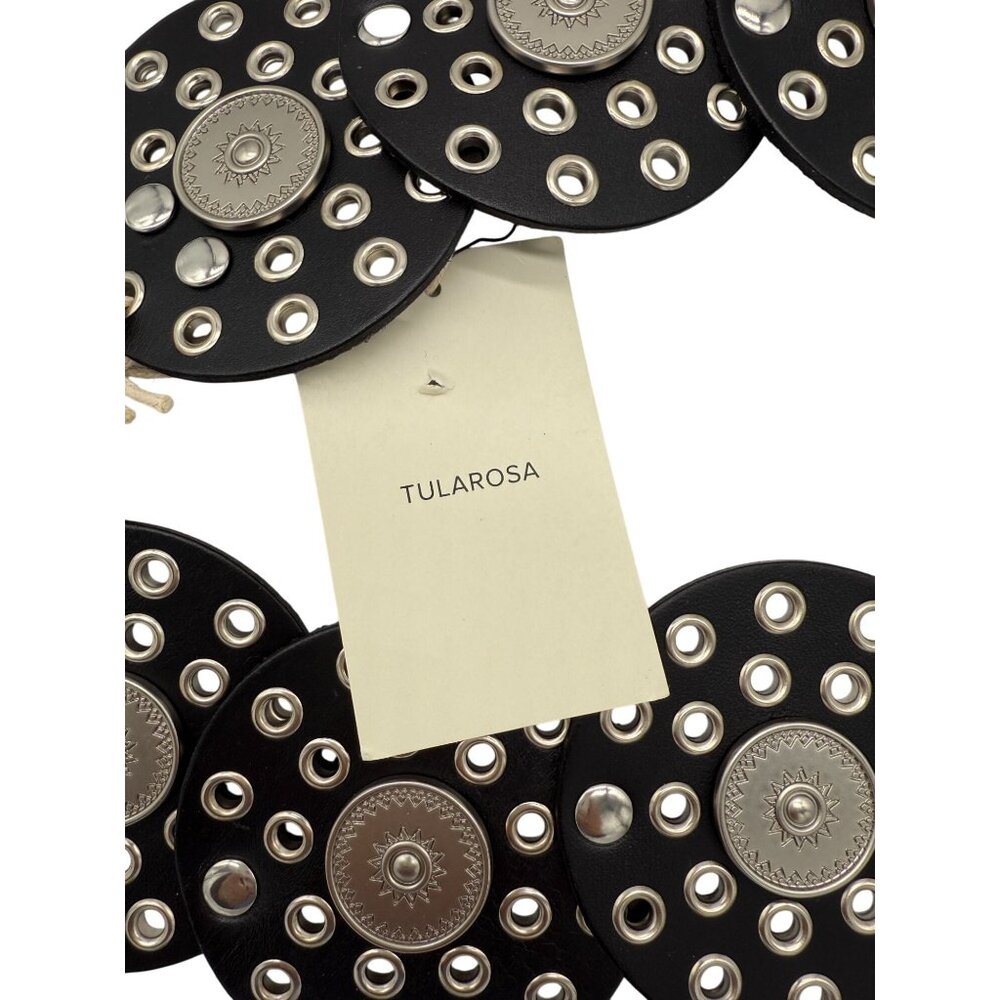 Tularosa Rhapsody Studded Disc Belt Black Gold Boho Western Waist Belt. NWT M/L - Picture 6 of 6